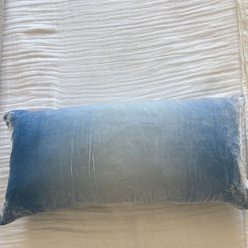 ABC Carpet & Home Sky Blue Velvet Pillow